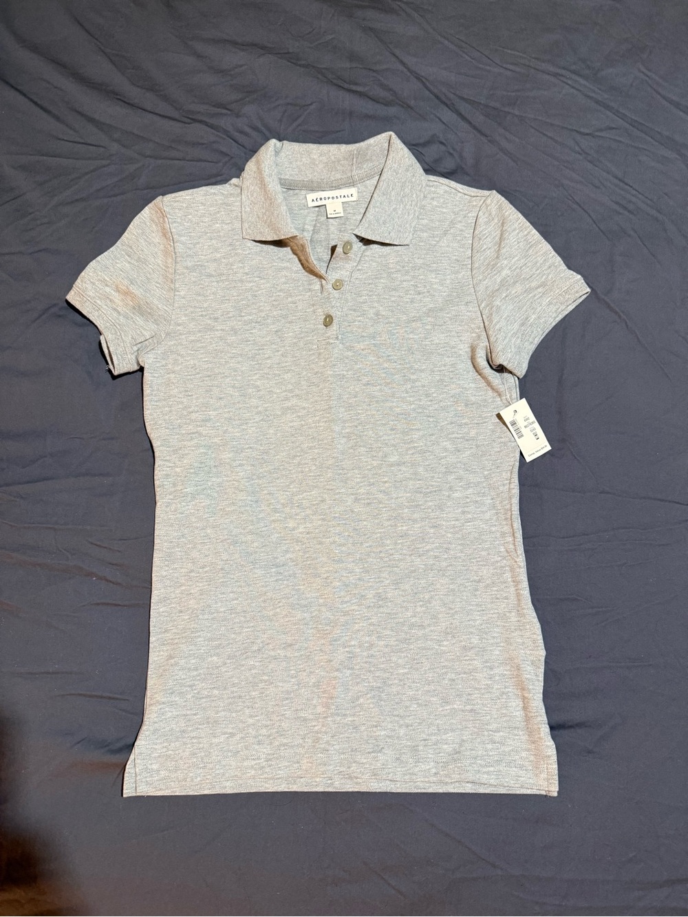 Aeropostale Light Gray Heather Polo Shirt